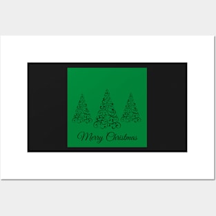 Merry Christmas in Green Posters and Art